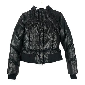 BCBG MAXAZRIA Black Duck Down Puffer Short Jacket